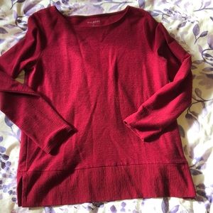 Talbots red ribbed scoop neck sweater